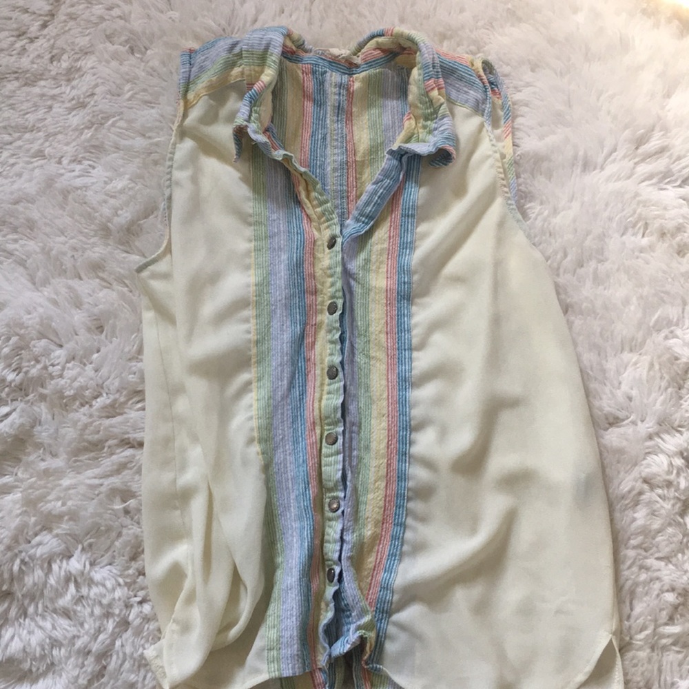 linen and chiffon tank